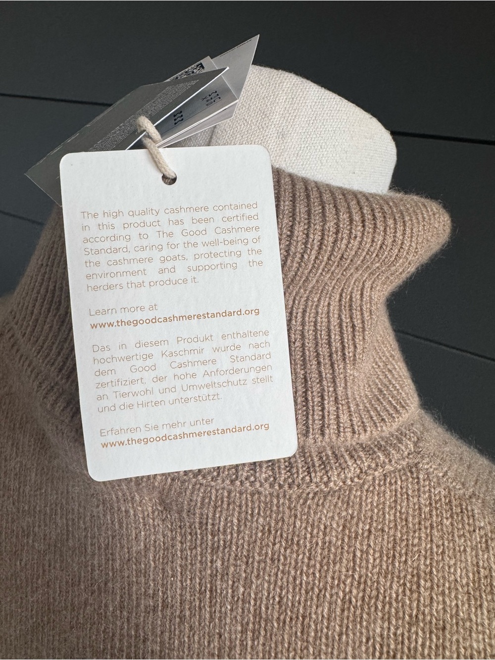 H&M Classic Cashmere Turtleneck Short-Sleeve Sweater in Beige Soft Luxe NWT - Picture 5 of 11